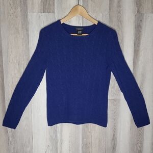 Lord & Taylor 100% Cashmere Cable Knit Sweater Womens Large Luxury Knit Soft